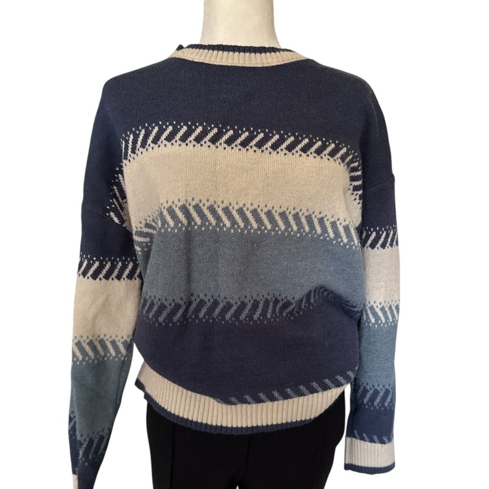 Striped Sweater - Navy and Beige - Picture 2 of 3